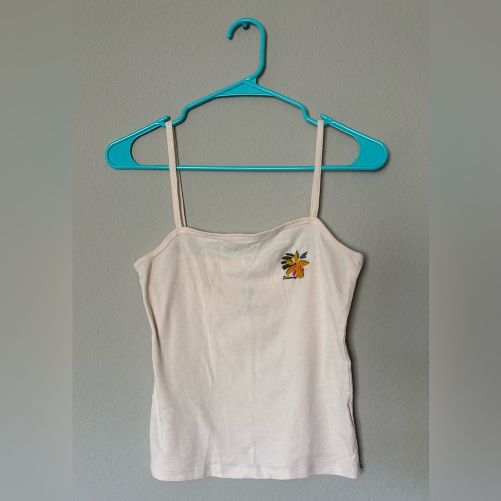 Billa Bong Floral Embroidered Cream/Pink Camisole Top Size Medium